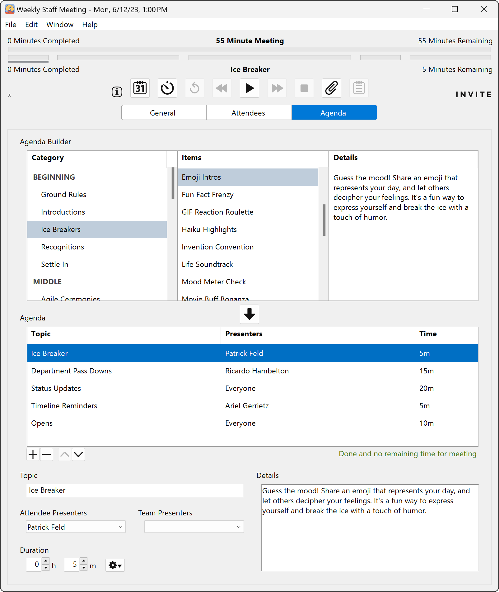 Summit Agenda Builder